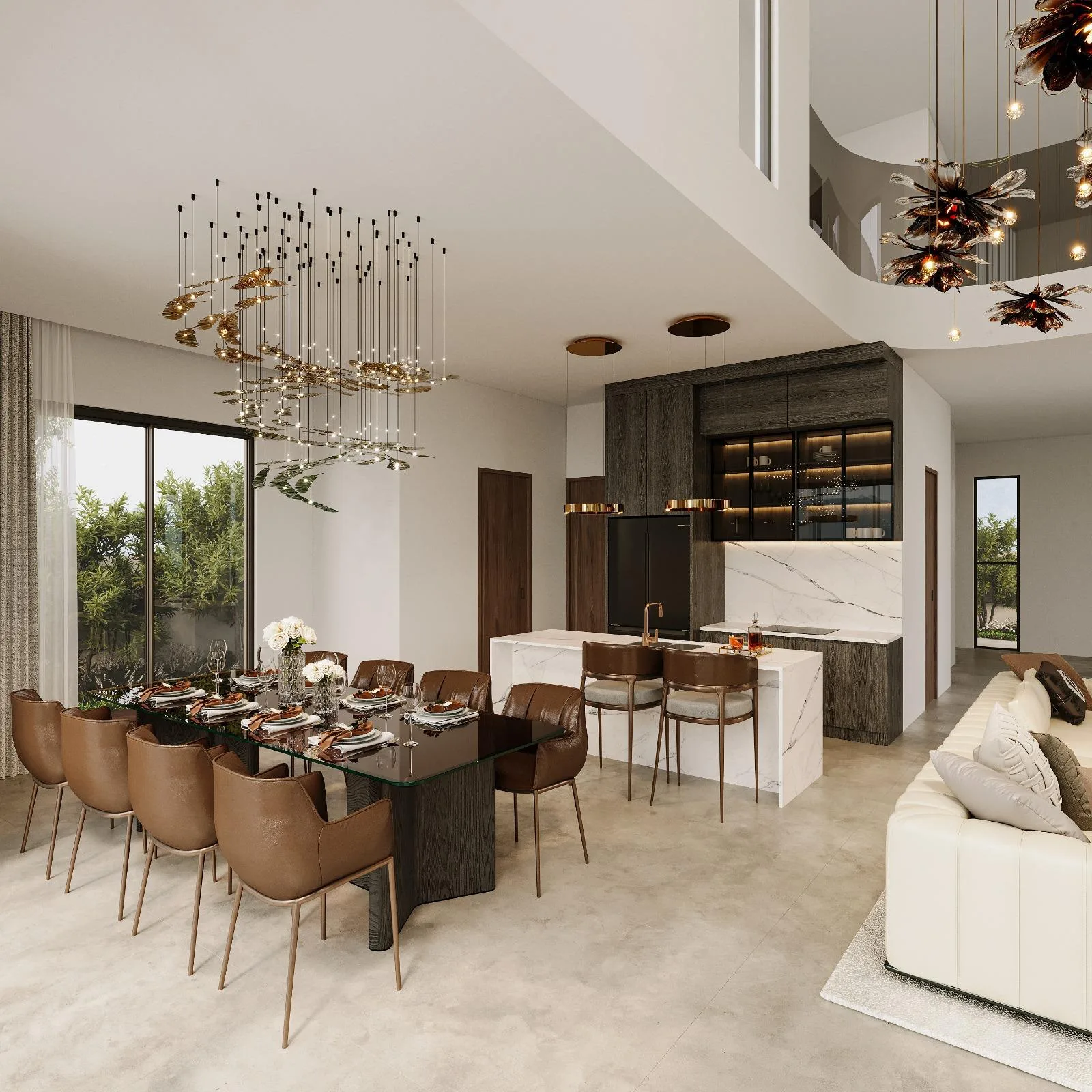 Avant-Garde six-bedroom dining hall — artist's impression