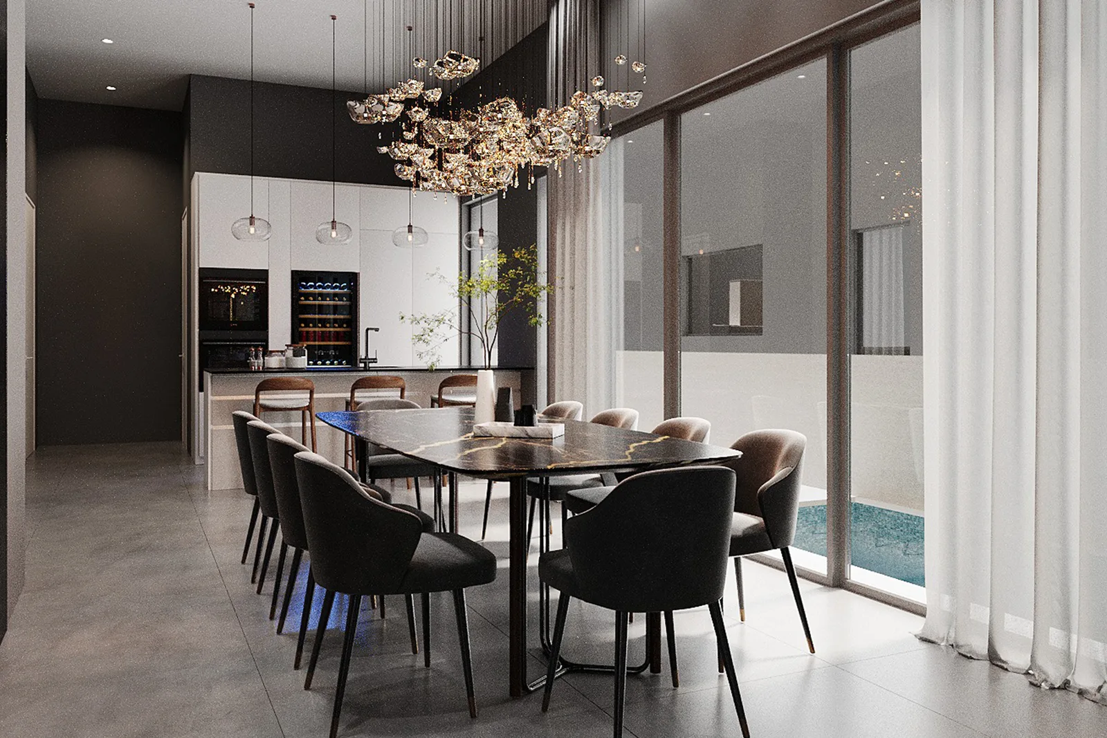 Avant-Garde twin detached dining area — artist's impression