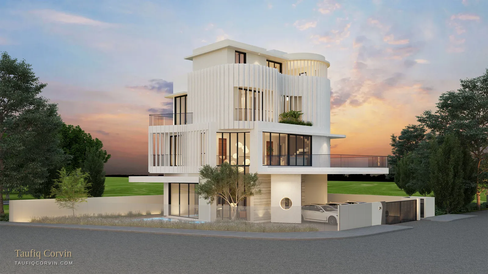 Avant-Garde six-bedroom house elevation, Singapore District 15 — artist's impression