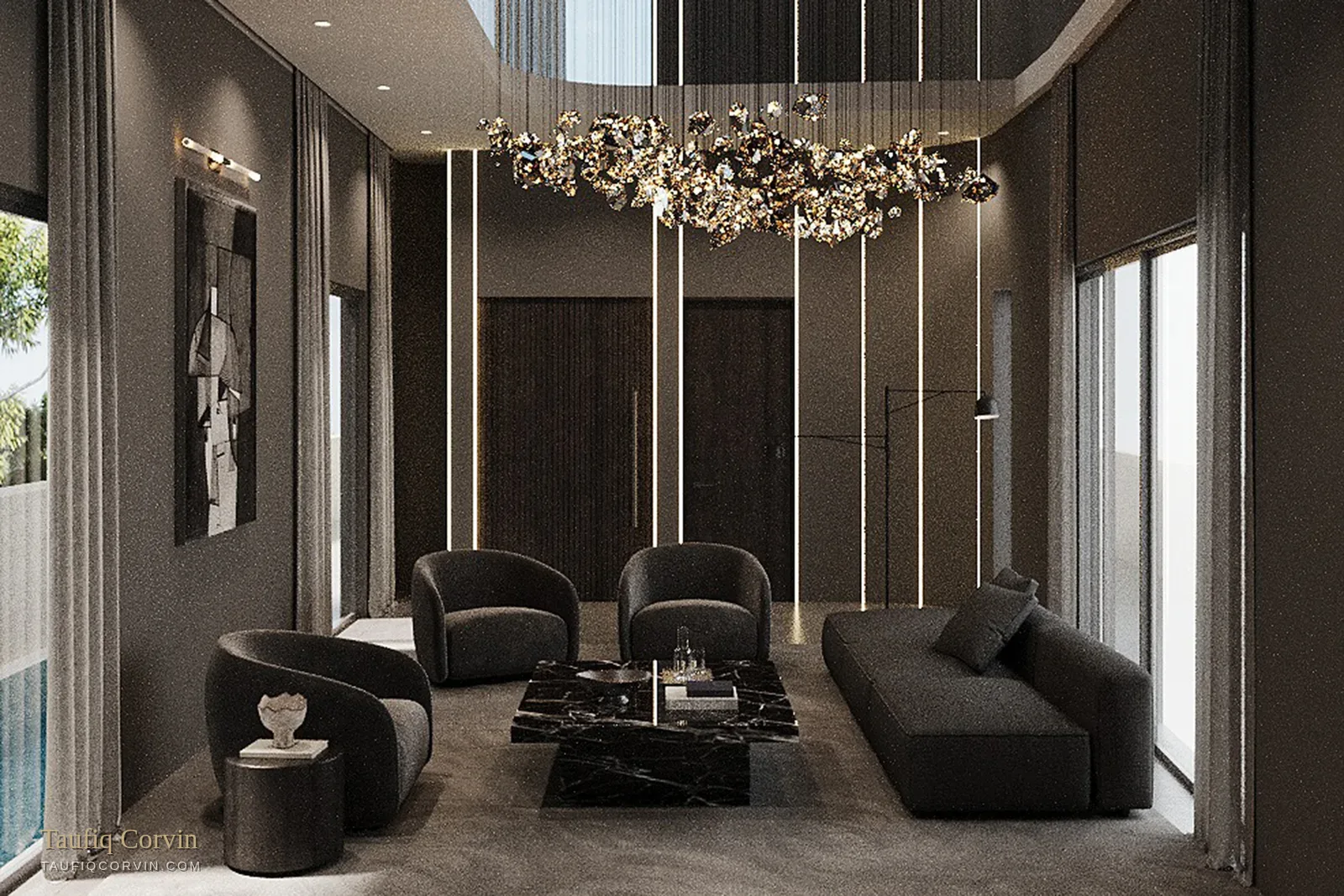Avant-Garde Collection living room, Singapore District 15 — artist's impression
