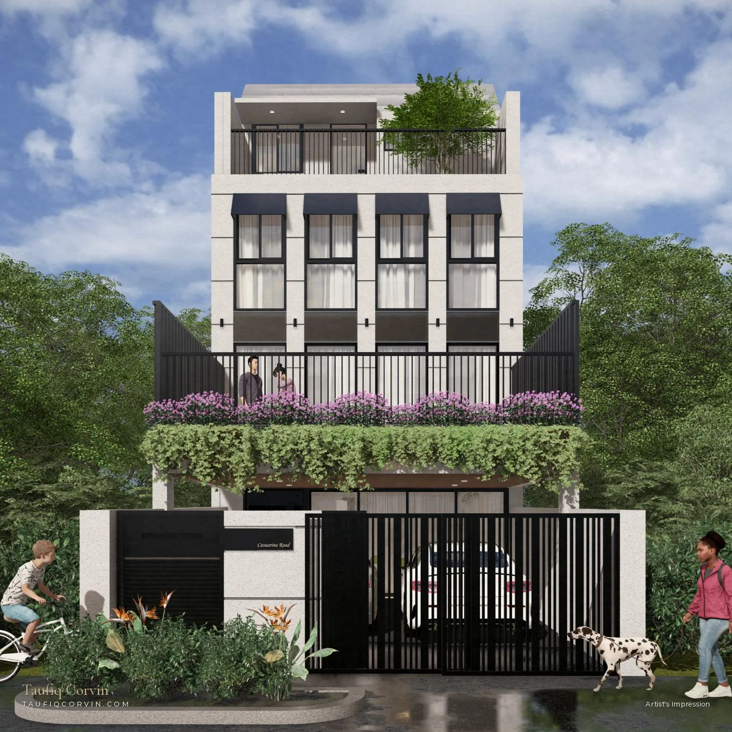 Casa Uno, a new terrace house at Casuarina Road, Upper Thomson, Singapore District 20 — artist's impression