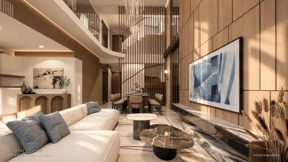Casa Uno living room, Casuarina Road, Upper Thomson, Singapore District 20 — artist's impression