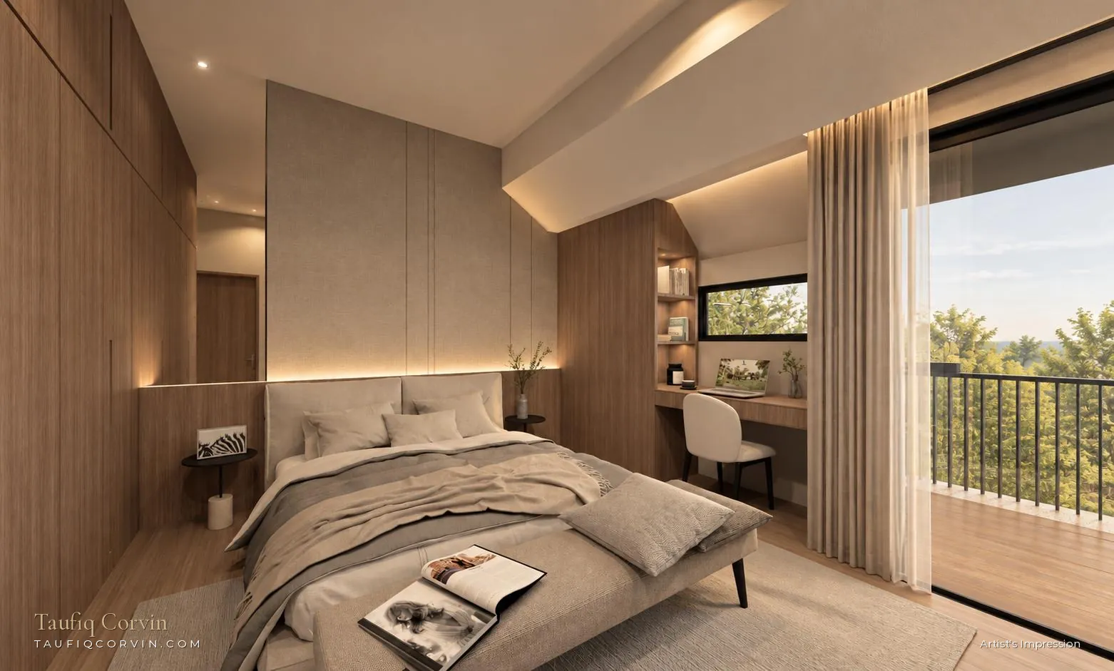 Casa Uno master bedroom, Casuarina Road, Upper Thomson, Singapore District 20 — artist's impression