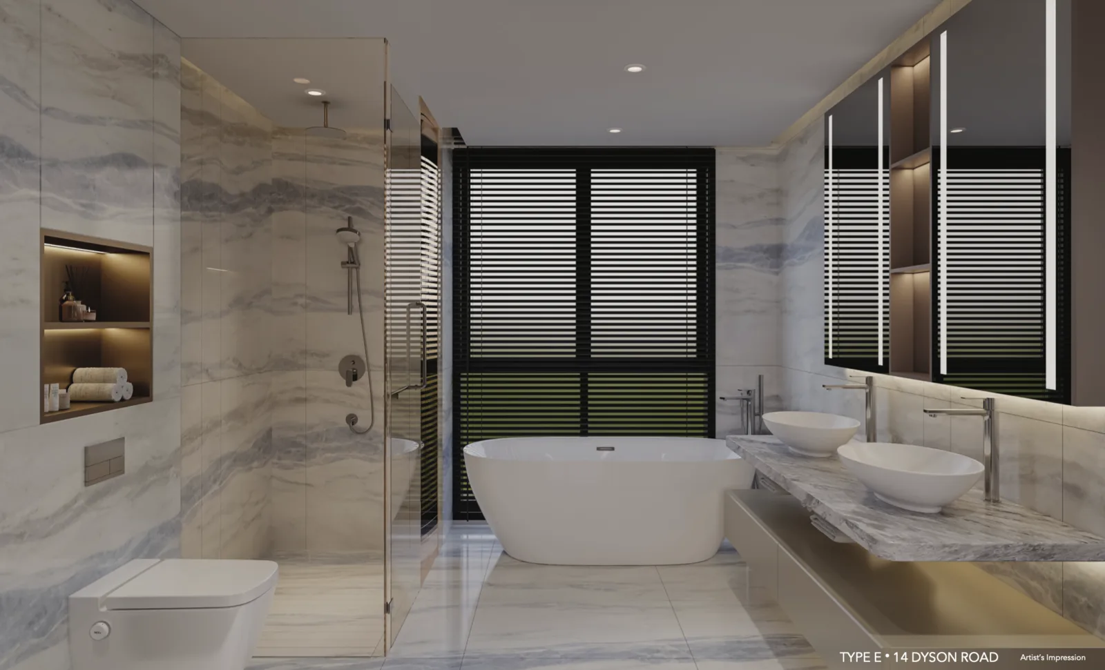 Master bathroom, 14 Dyson Road — artist's impression