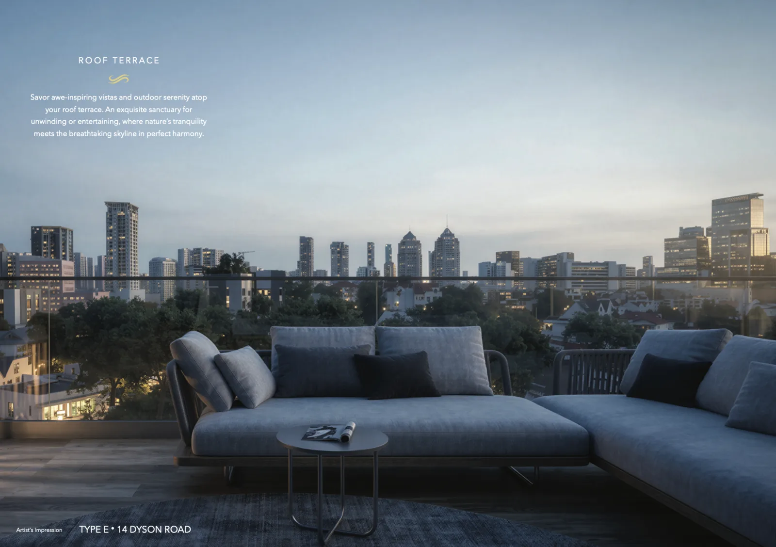 Roof terrace, 14 Dyson Road — artist's impression
