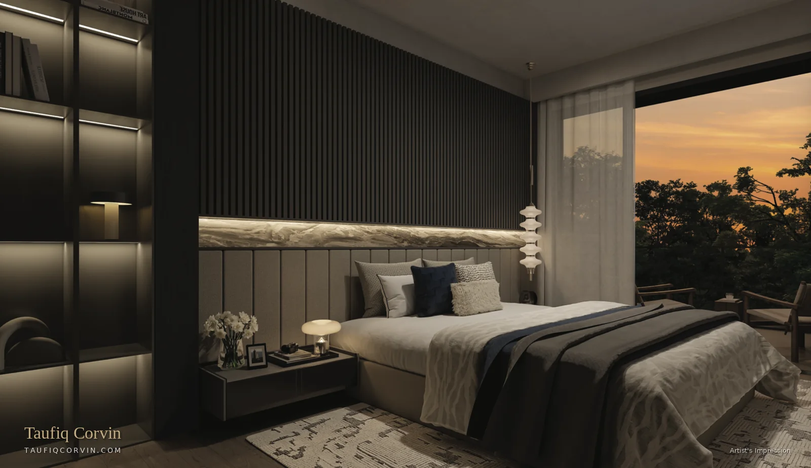 Master bedroom, Type A semi-detached, Singapore District 11 — artist's impression