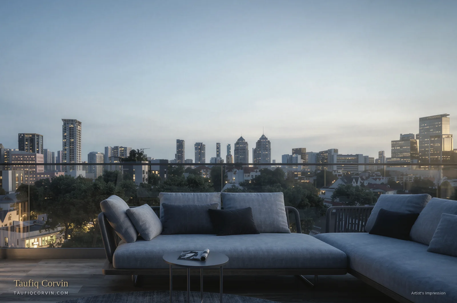 Roof terrace, Type E detached, Singapore District 11 — artist's impression
