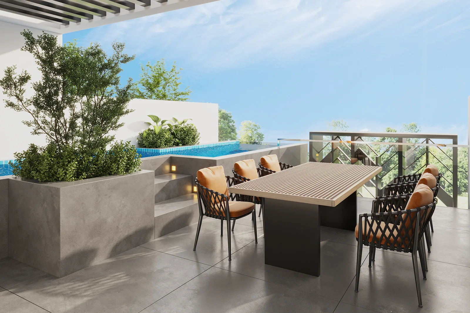 Chevron Collection rooftop and infinity pool — artist's impression