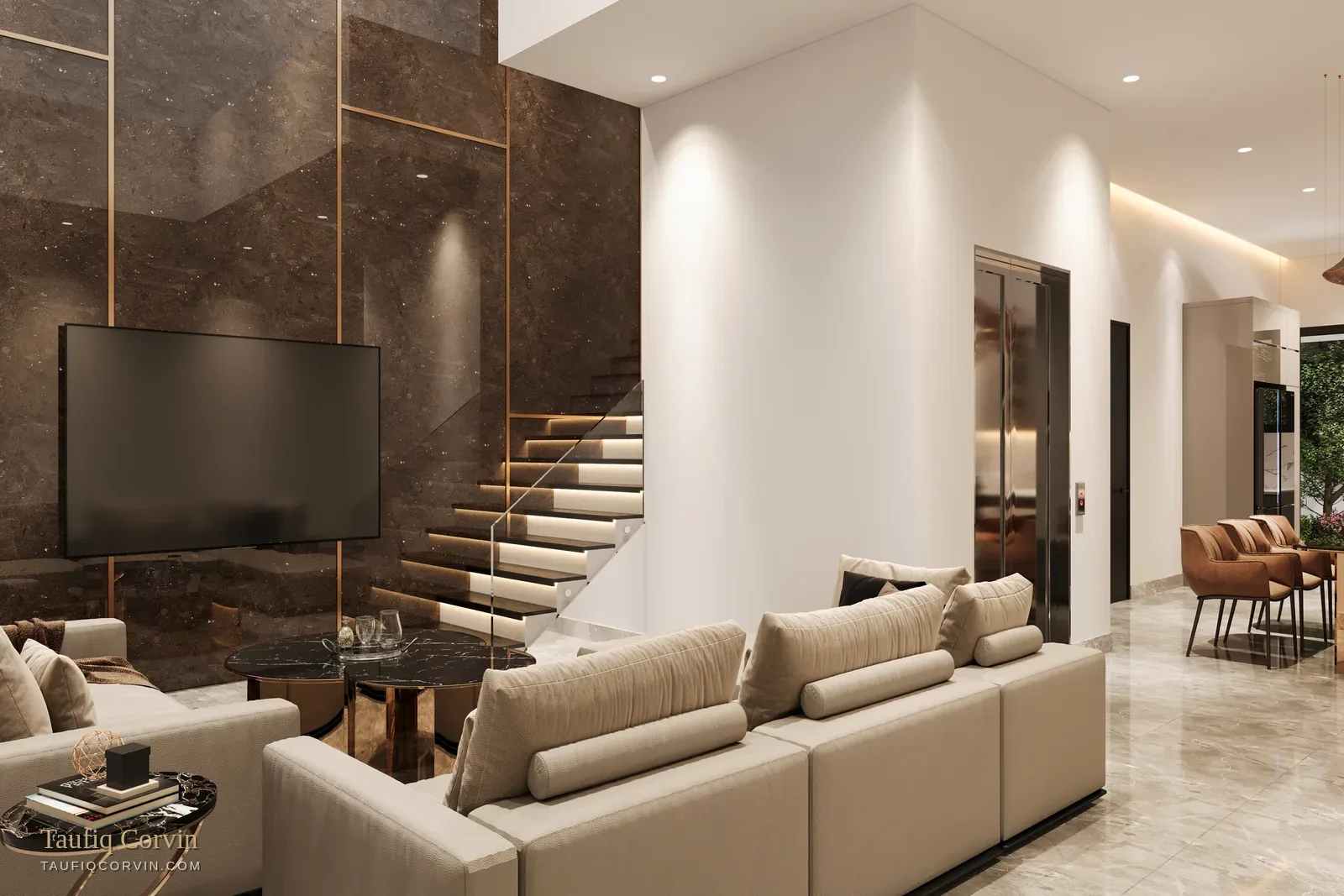 Chevron Collection living room, Singapore District 15 — artist's impression