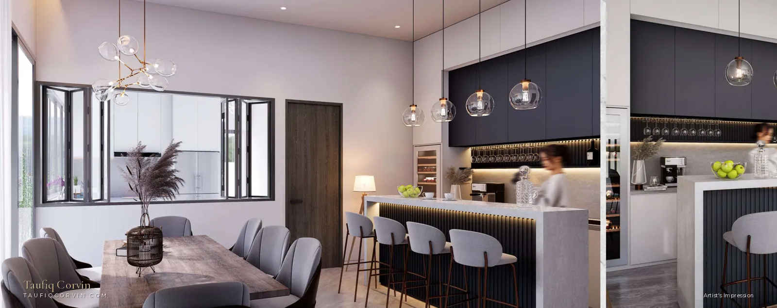 Eminent dining room, Lorong G Telok Kurau, Singapore District 15 — artist's impression