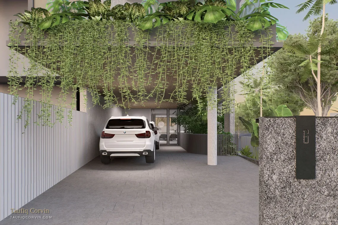Senang car porch for four cars — artist's impression