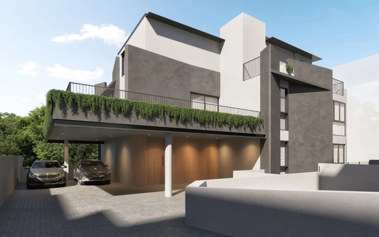 Kheam Hock Road façade at dusk — artist's impression