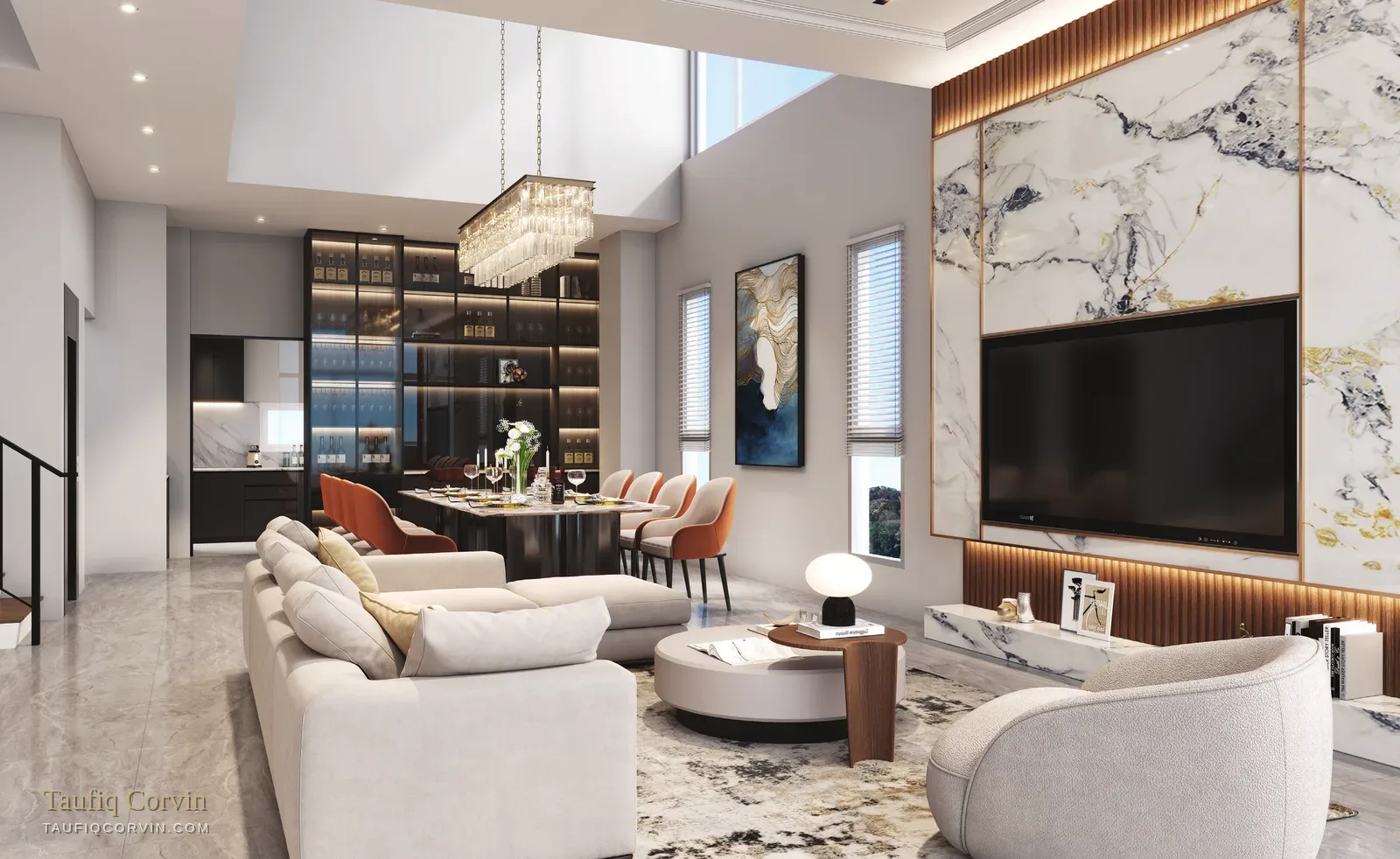 Oceanscape Residences living room, Singapore District 15 — artist's impression