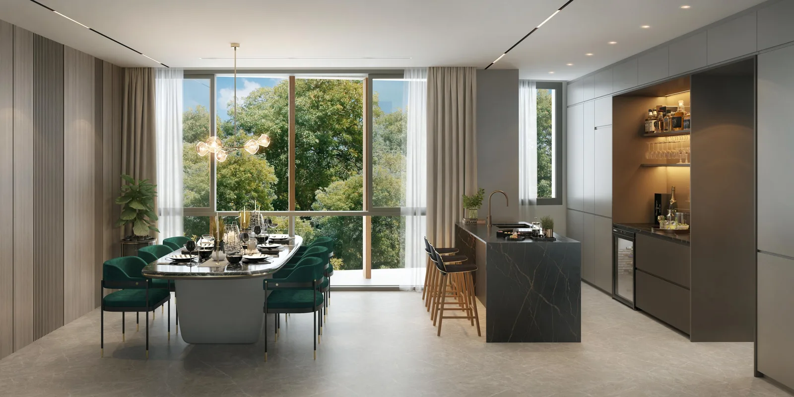 Old Tampines Road bungalow dining and dry kitchen — artist's impression