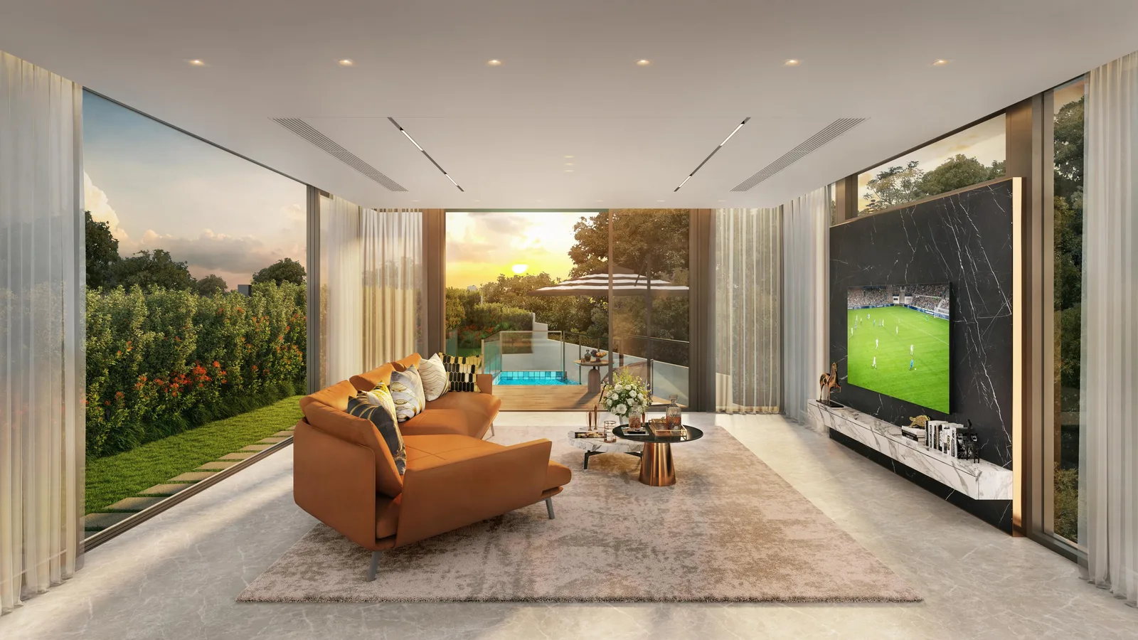 Old Tampines Road bungalow living room — artist's impression