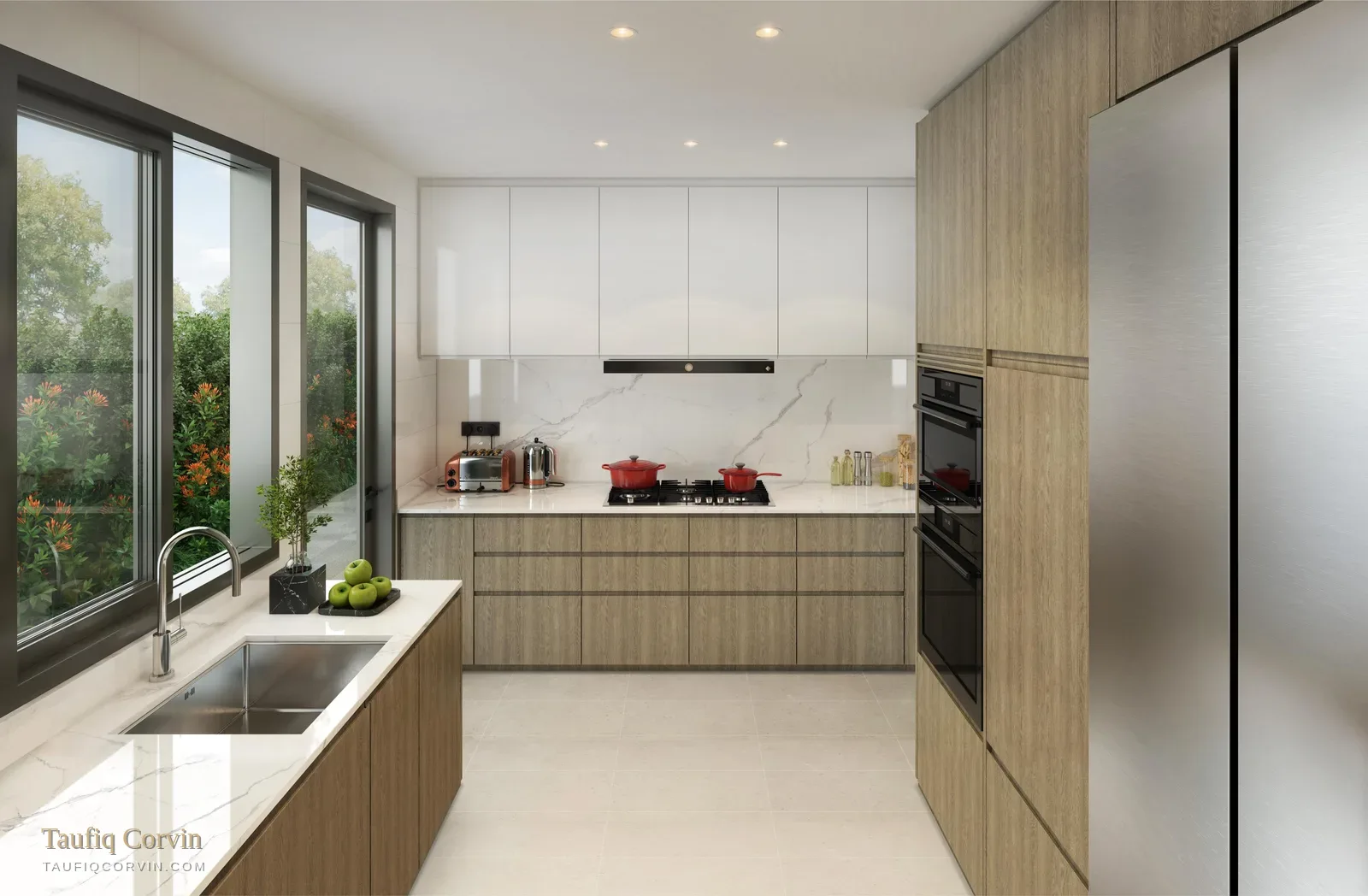 Old Tampines Road bungalow wet kitchen, Singapore District 17 — artist's impression