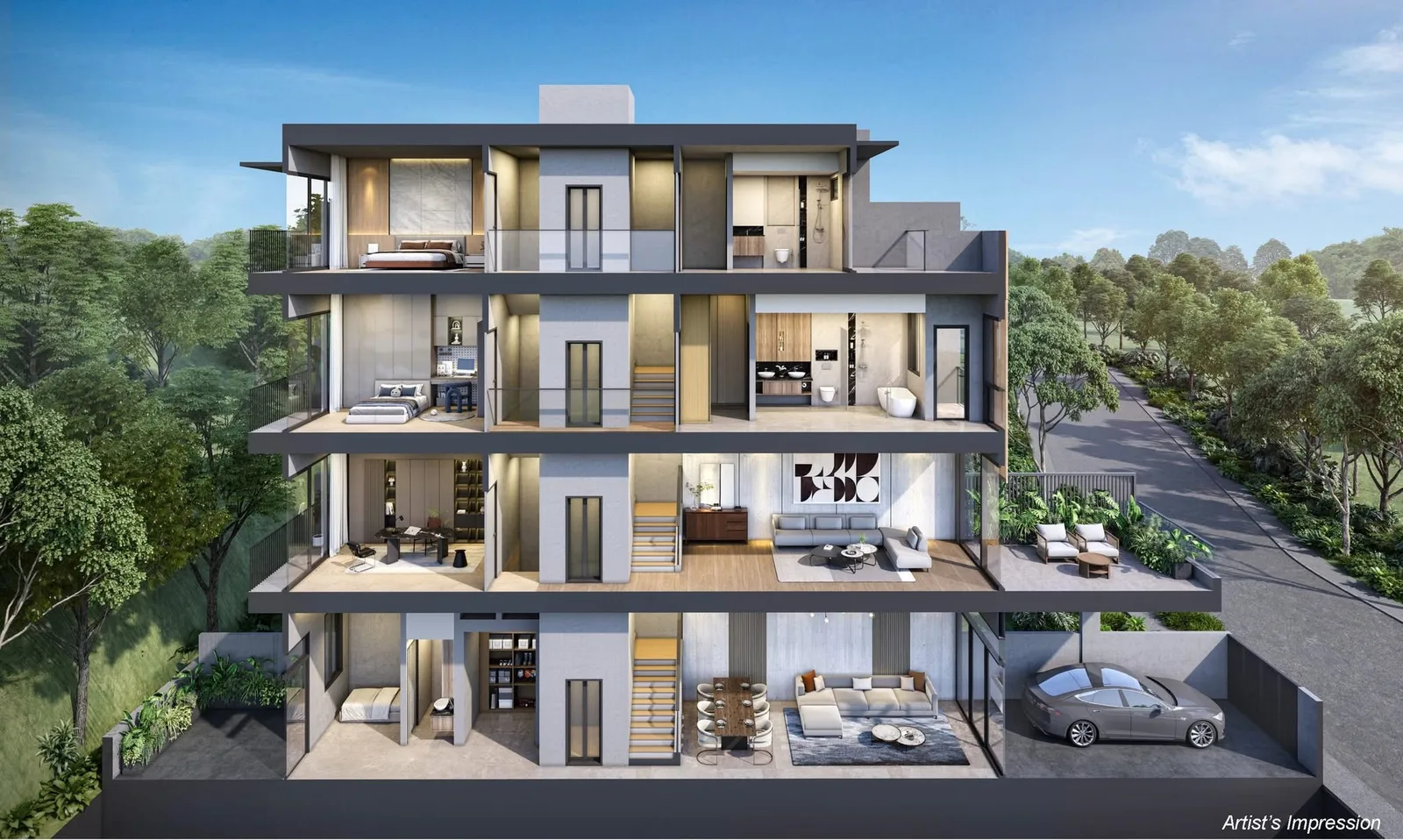 Springleaf Collection sectional view across all levels — artist's impression
