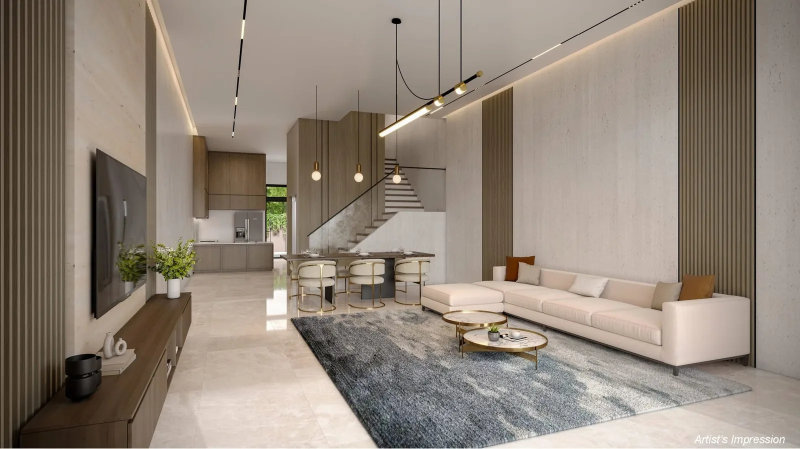 Springleaf Collection kitchen and living — artist's impression