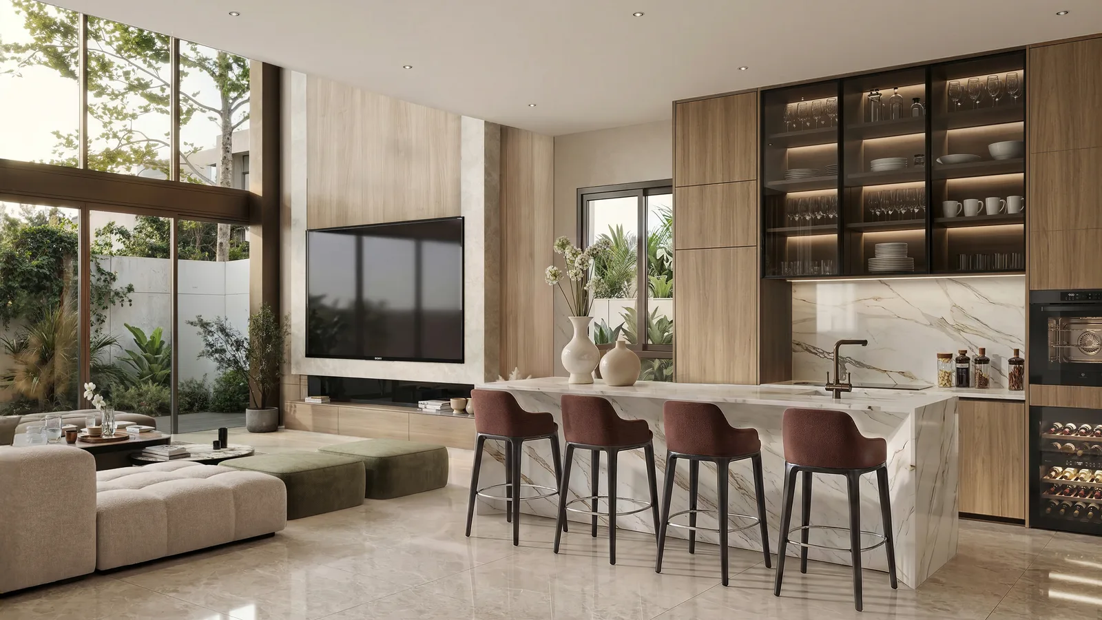 Tan Boon Chong Avenue dry kitchen and living room — artist's impression