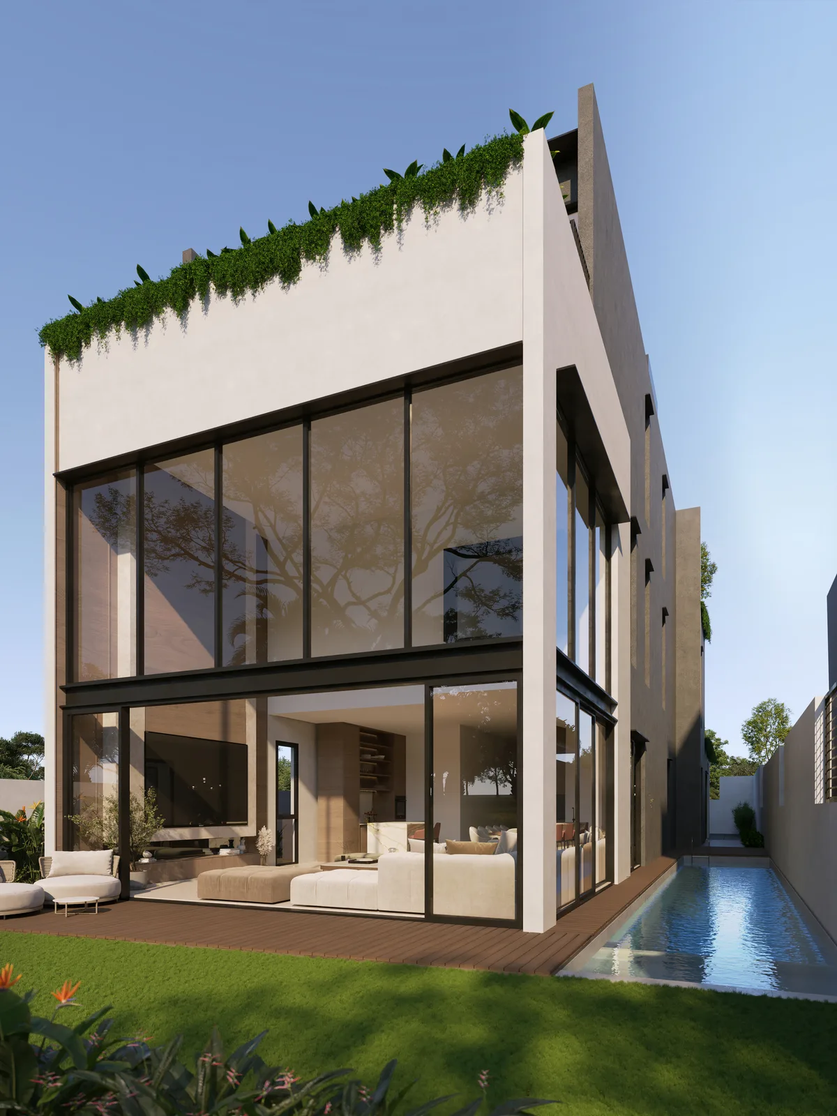 Tan Boon Chong Avenue pool and rear elevation — artist's impression