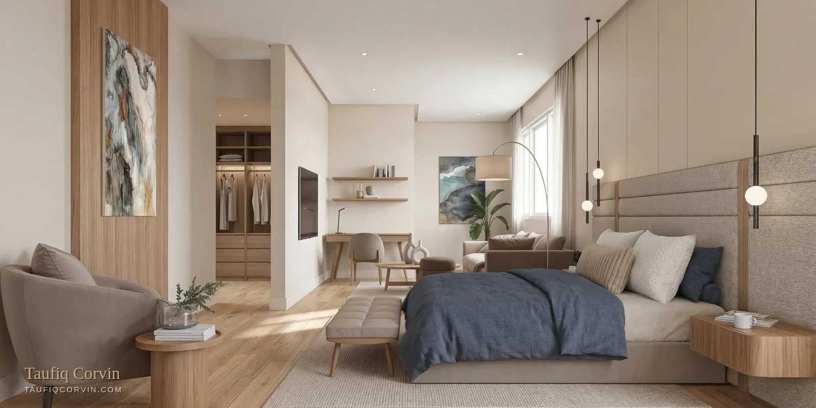 Tan Boon Chong Avenue master bedroom, Singapore District 10 — artist's impression