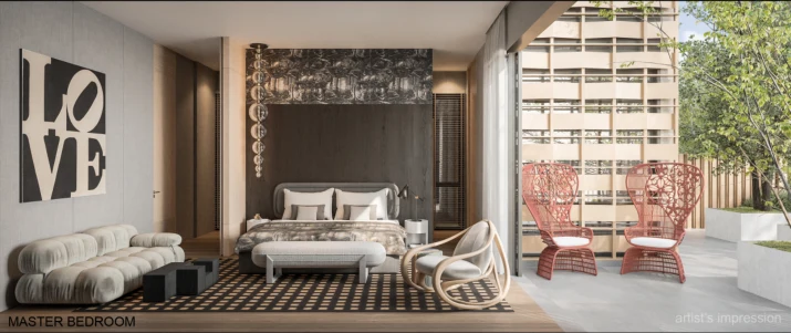 The Address at Hillcrest master bedroom, Singapore District 11 — artist's impression