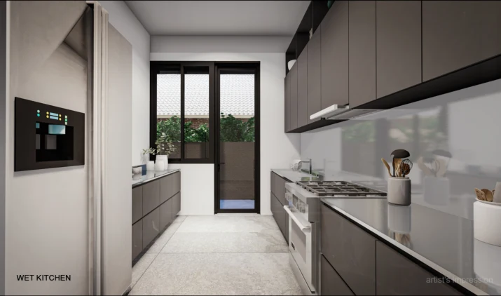 The Address at Hillcrest wet kitchen, Singapore District 11 — artist's impression