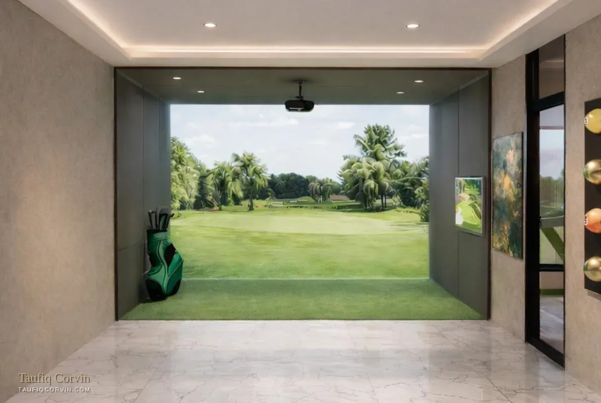 Ventura House golf simulator — artist's impression