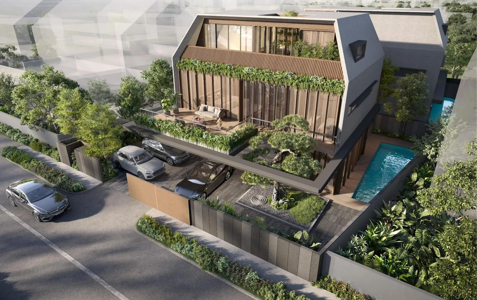 Vila Naga detached residences — aerial view, artist's impression