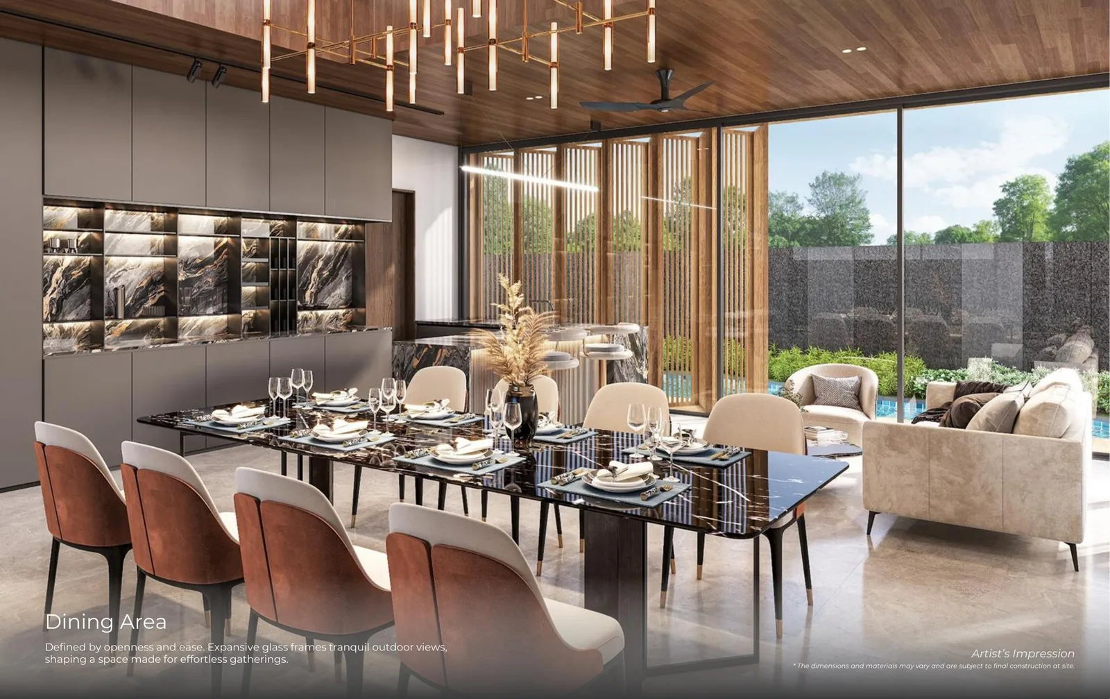 Vila Naga dining area — artist's impression