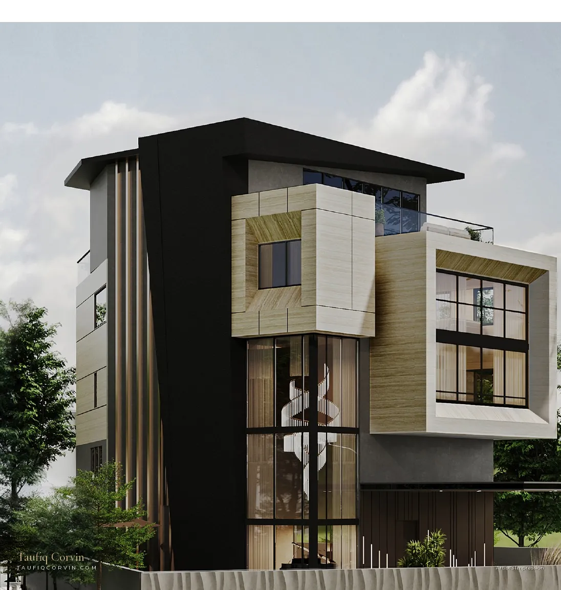 Watten Sanctuary front elevation, Watten Estate Road District 11 — artist's impression